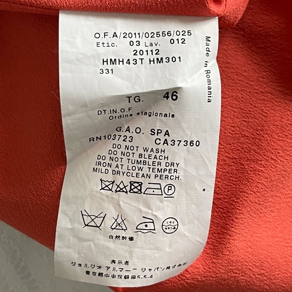 Armani Collezioni Ruffle-Front Silk Blouse Authentic - Picture 10 of 14